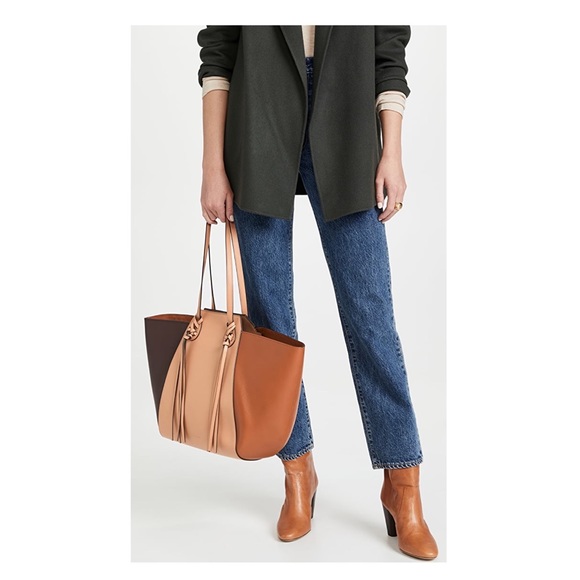 New! Last One! ULLA JOHNSON Imogen Carryall Color Block Tassel Leather Tote - Picture 3 of 14